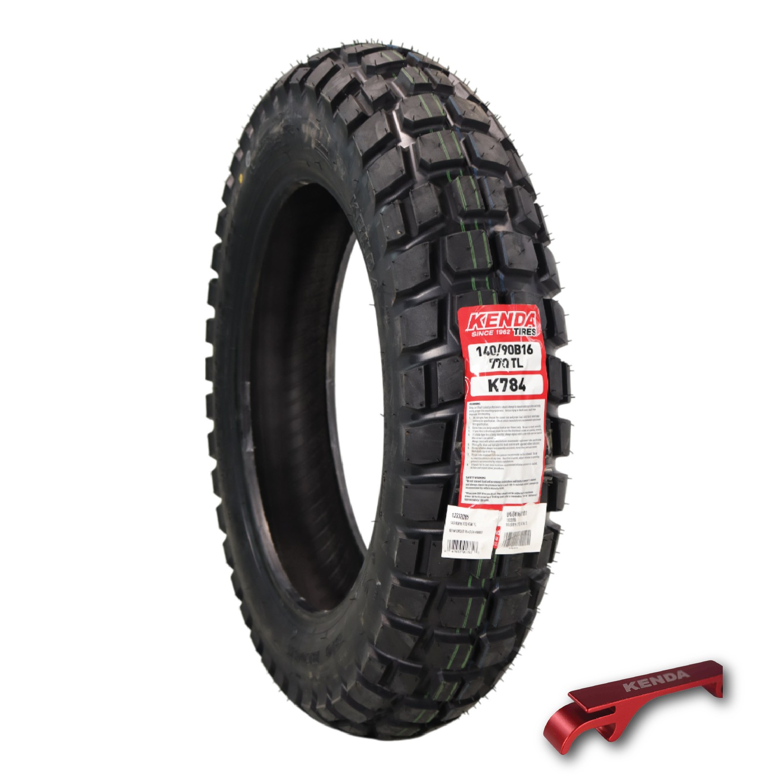 Kenda Big Block K784 140/90-16 Rear Motorcycle Tire with Keychain