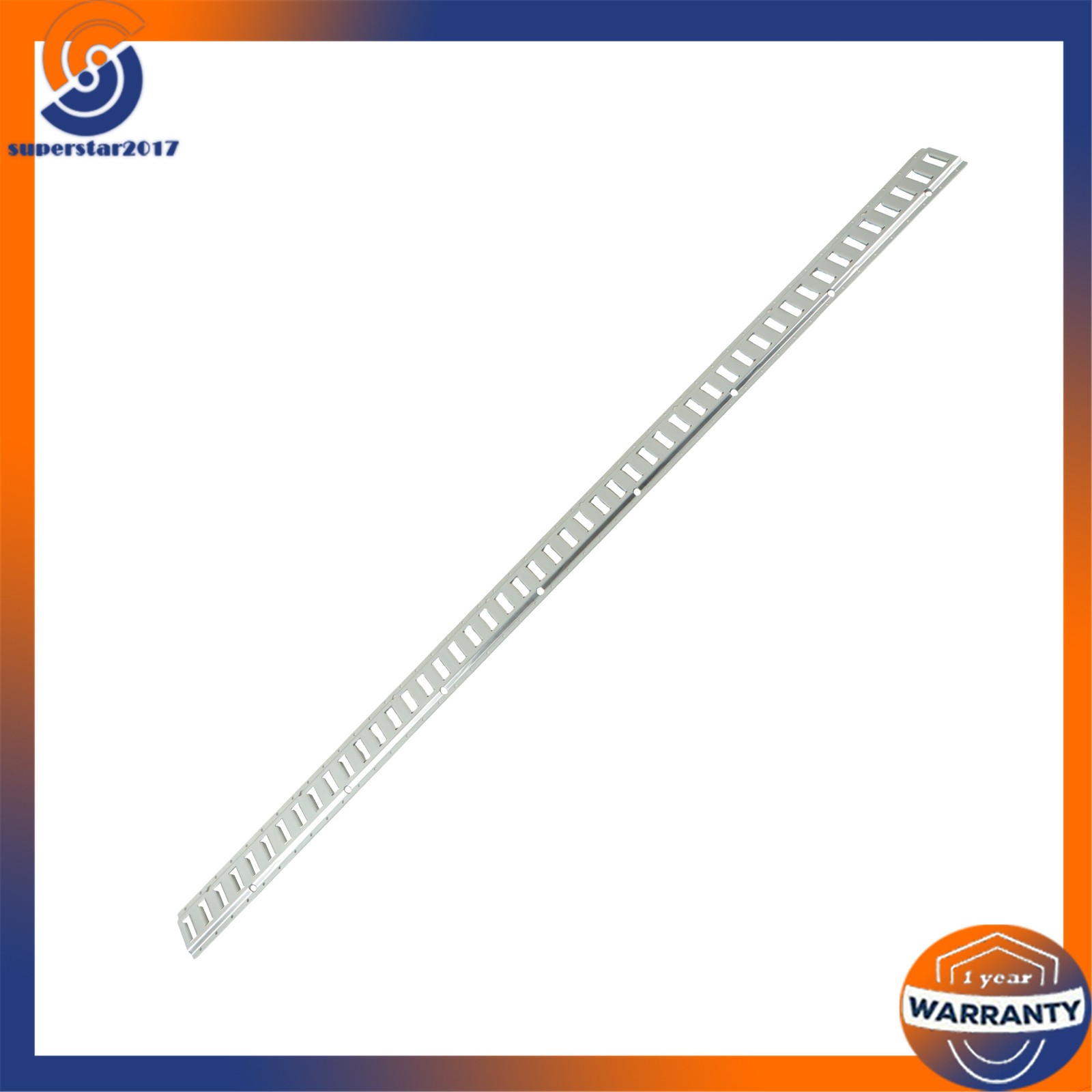 6 Pack 8 Foot Silver E Track Rails, Zinc Plated For Long Cargo Trailer Tie Down