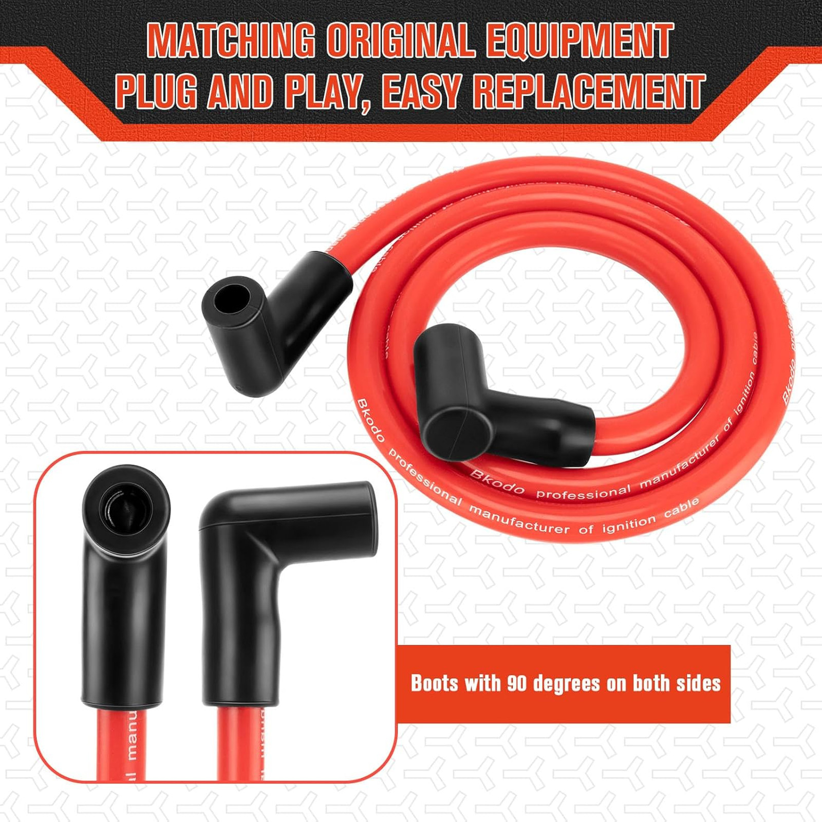 High Performance Spark Plug Wire Set 10.5mm for HEI SBC BBC Chevy V8 Engines