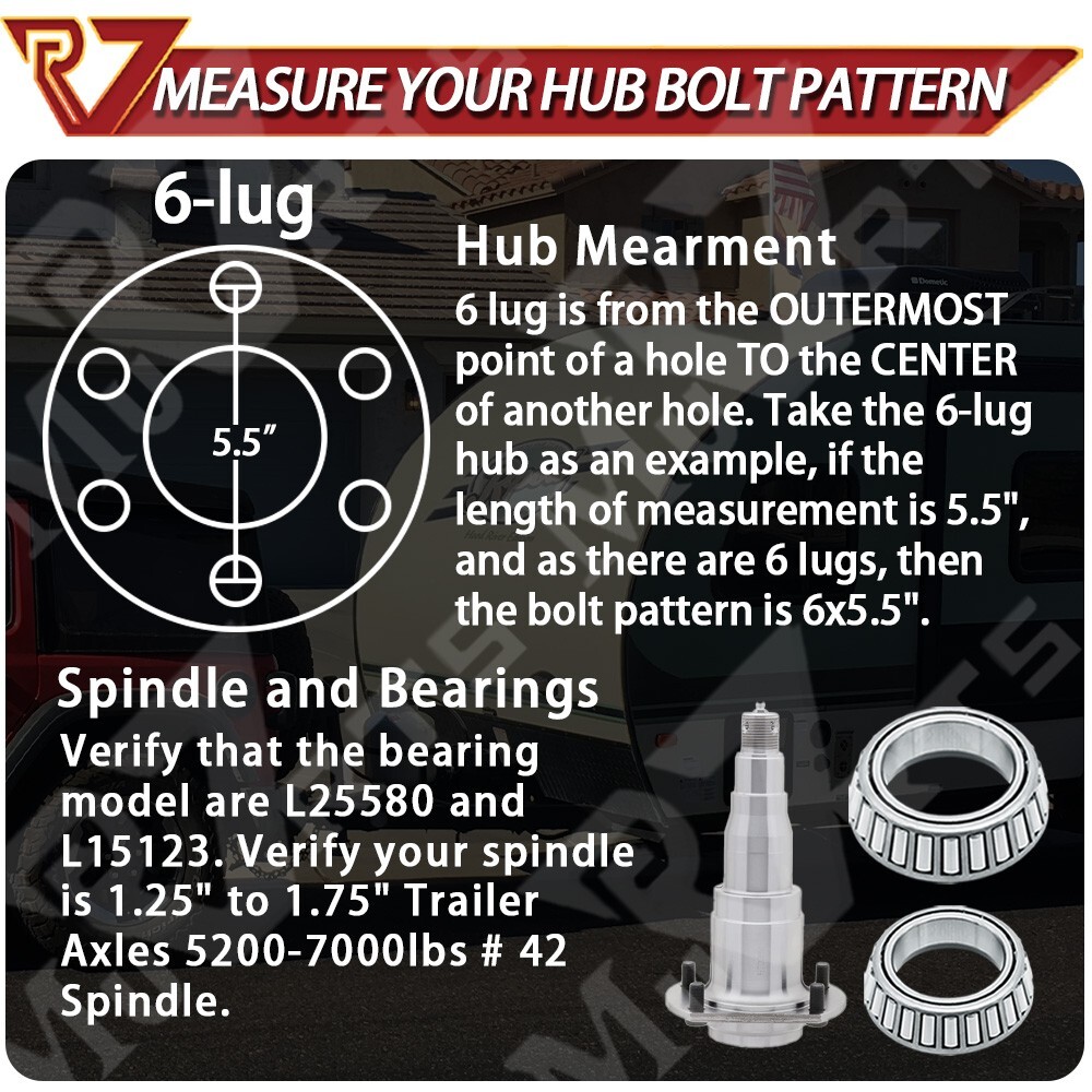 12″X2″ Electric Trailer Self-Adjusting Brake, 6 on 5.5″ Hub Drum Set 5.2-7k Axle