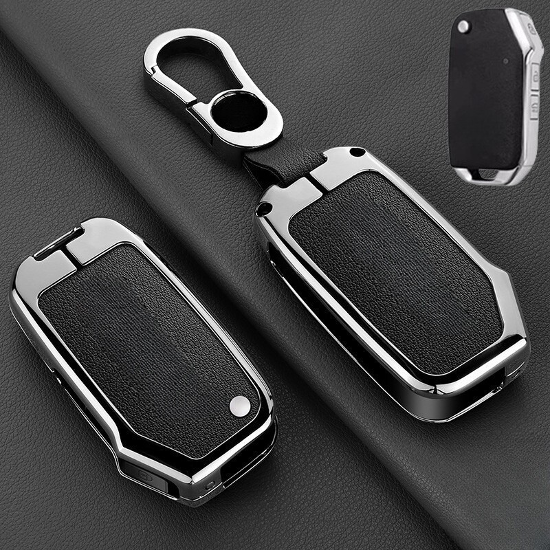 Zinc Alloy Leather Car Key Fob Case Cover For Kia Sportage Sorento Forte Cerato