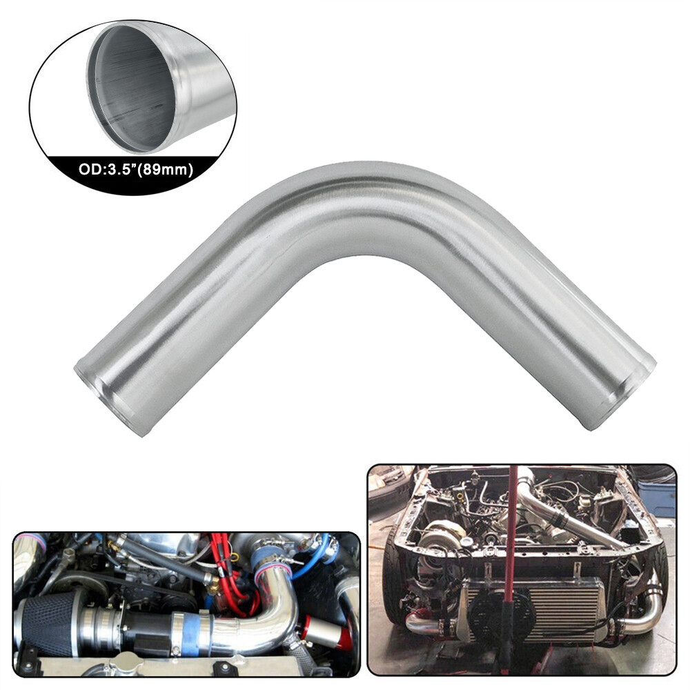 90 Degree OD 89mm 3.5″ Aluminum Intercooler Intake Pipe Piping Tube Hose L=500mm