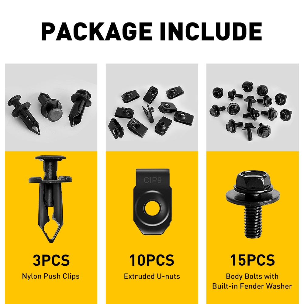 28-280PCS Shield Car Engine Splash Screw Body Fender Nut Bolts Bumper Clip Rivet