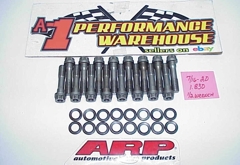 ( 16) ARP Connecting Rod Bolts 12 Point 7/16-20 x 1.83″ w/Washers Crower Lunati