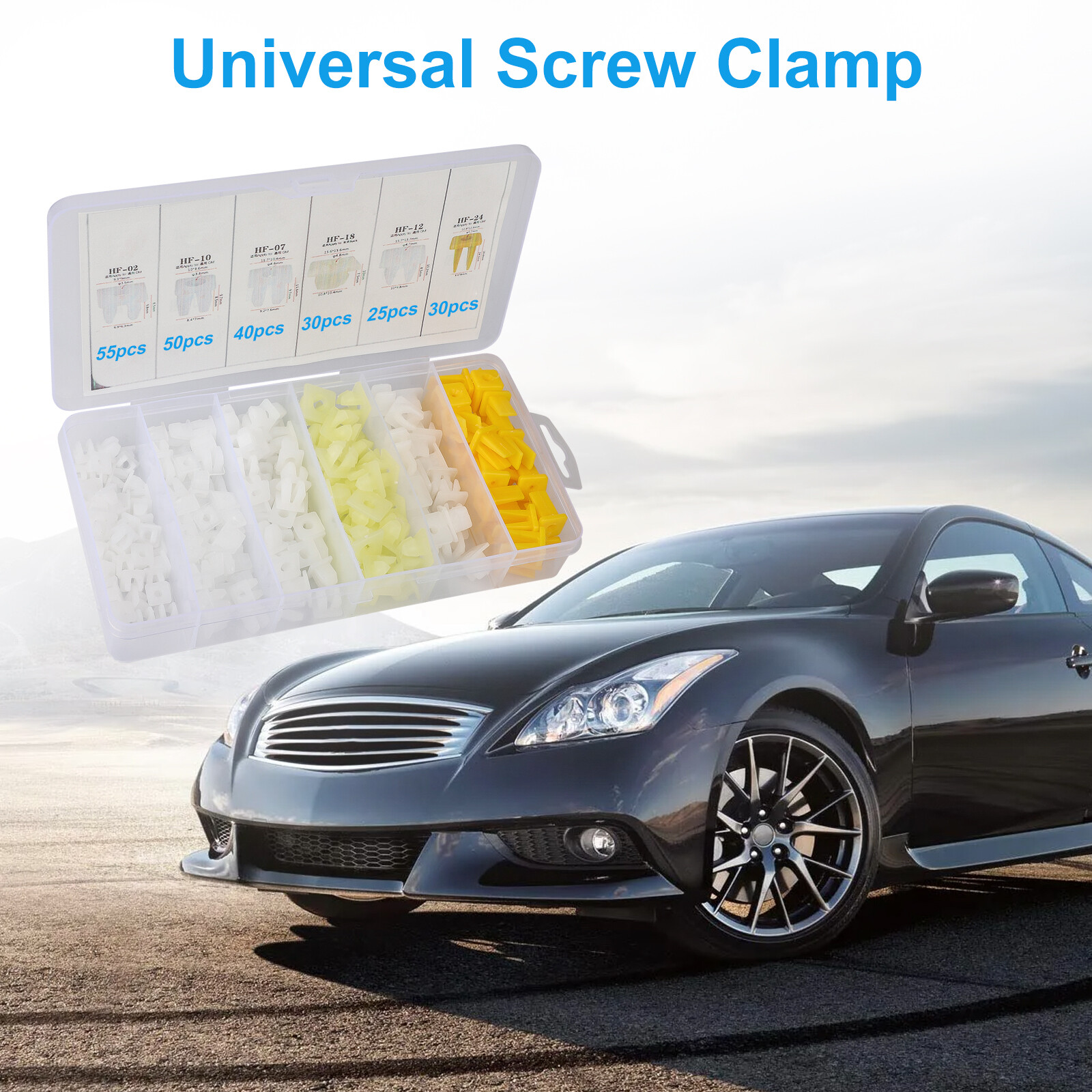 230pcs Auto Retainer Self Tapping Screw Clips Kit Universal Car Panel Fasteners