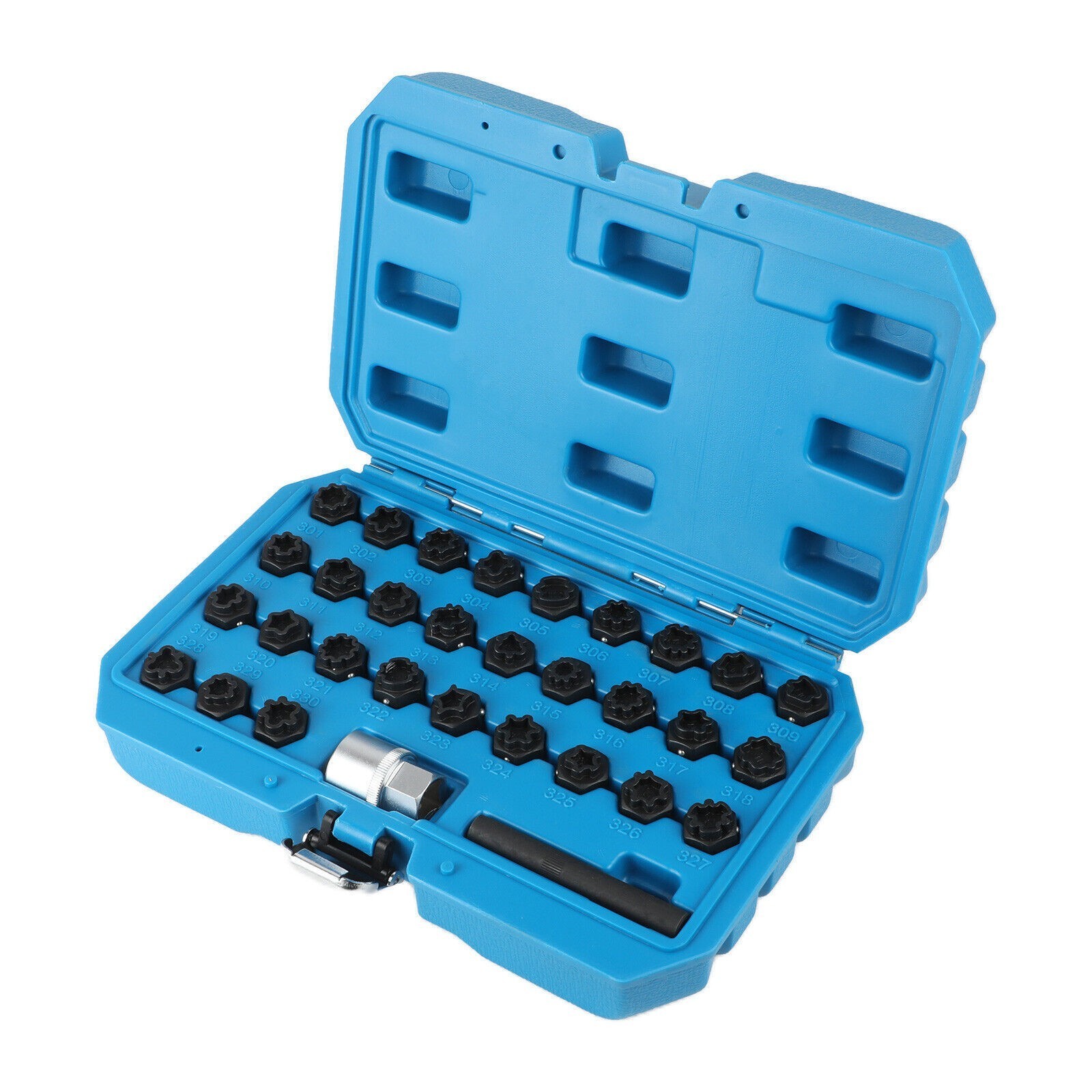32pcs Anti-theft Wheel Lock Lug Nuts Removal Key Socket Set for Mercedes Benz