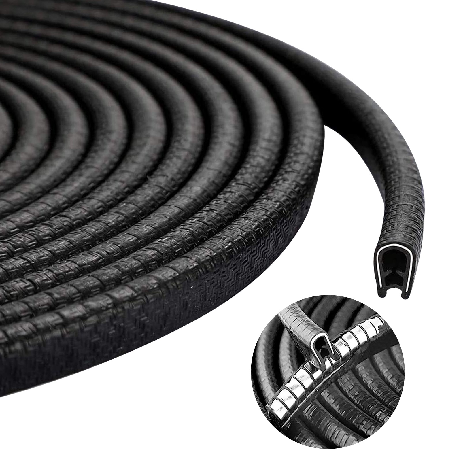 Car Door Edge Guards Edge Trim Rubber Seal Protector Rubber for Truck SUV 6M