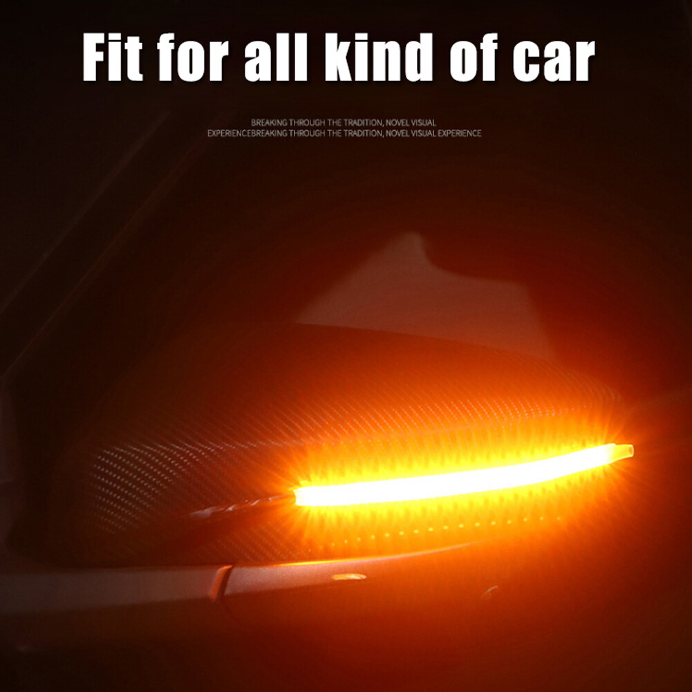 2Pack 14cm LED Car Side Mirror Lamp Strip Turn Signal Indicator w/ Dynamic Light