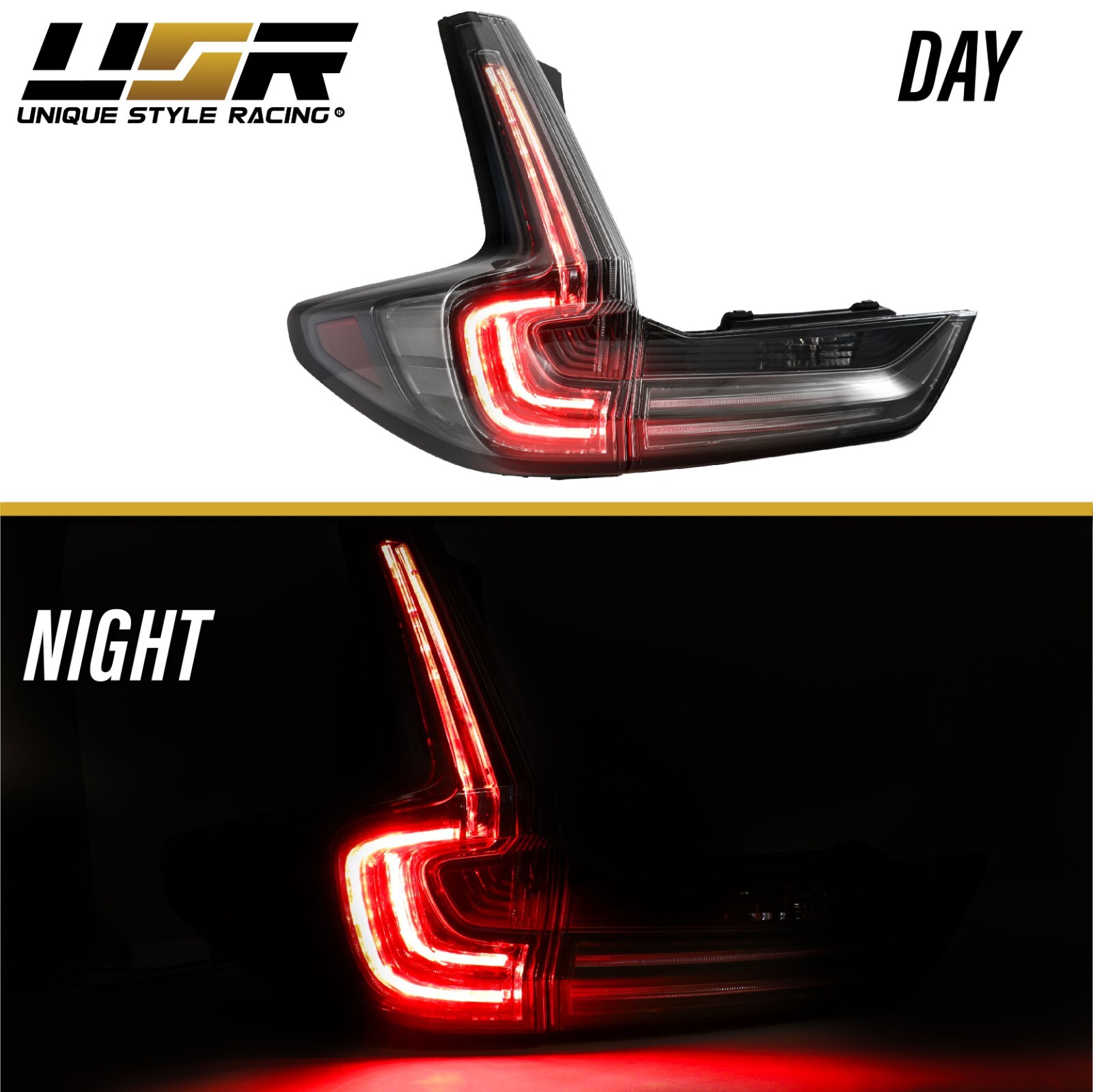 BLACK / CLEAR Rear 4 Pieces UPGRADE Tail Light For 2017-2022 Honda CRV CR-V