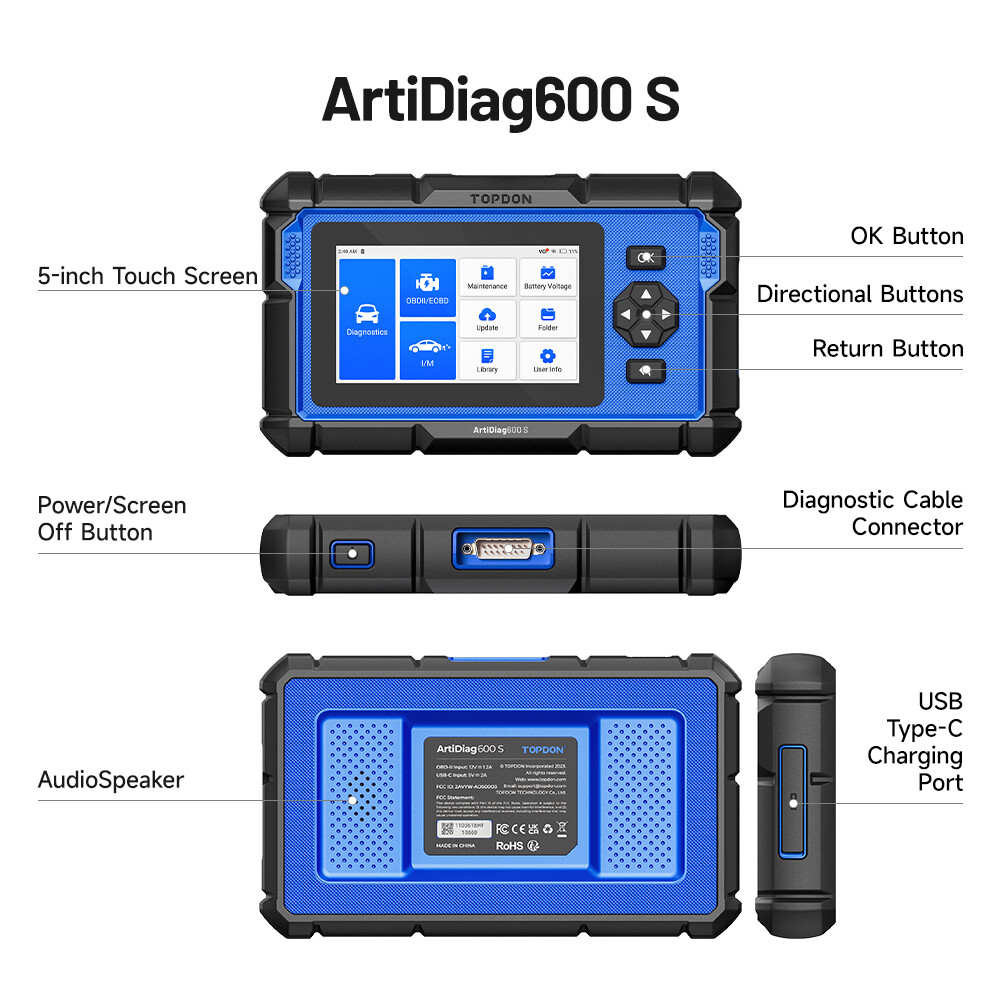 ArtiDiag600S: Multi-Function OBD2 Diagnostic Scanner