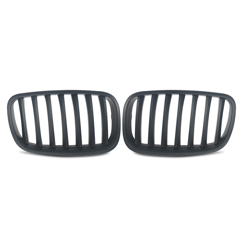 For BMW 2007-2013 X5 X6 E70 E71 Front Bumper Kidney Grille Grill Matte Black