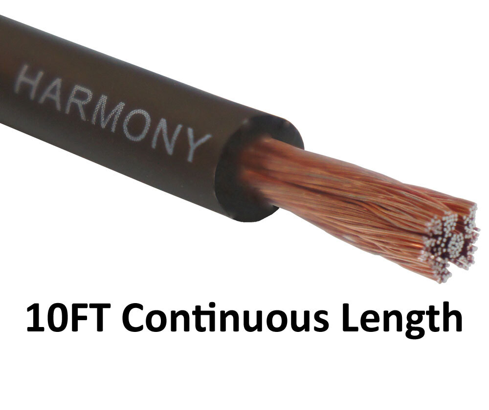 Harmony Audio 8 Gauge 8GA Car Stereo Matte Black Power Cable Amp Wire – 10 FT