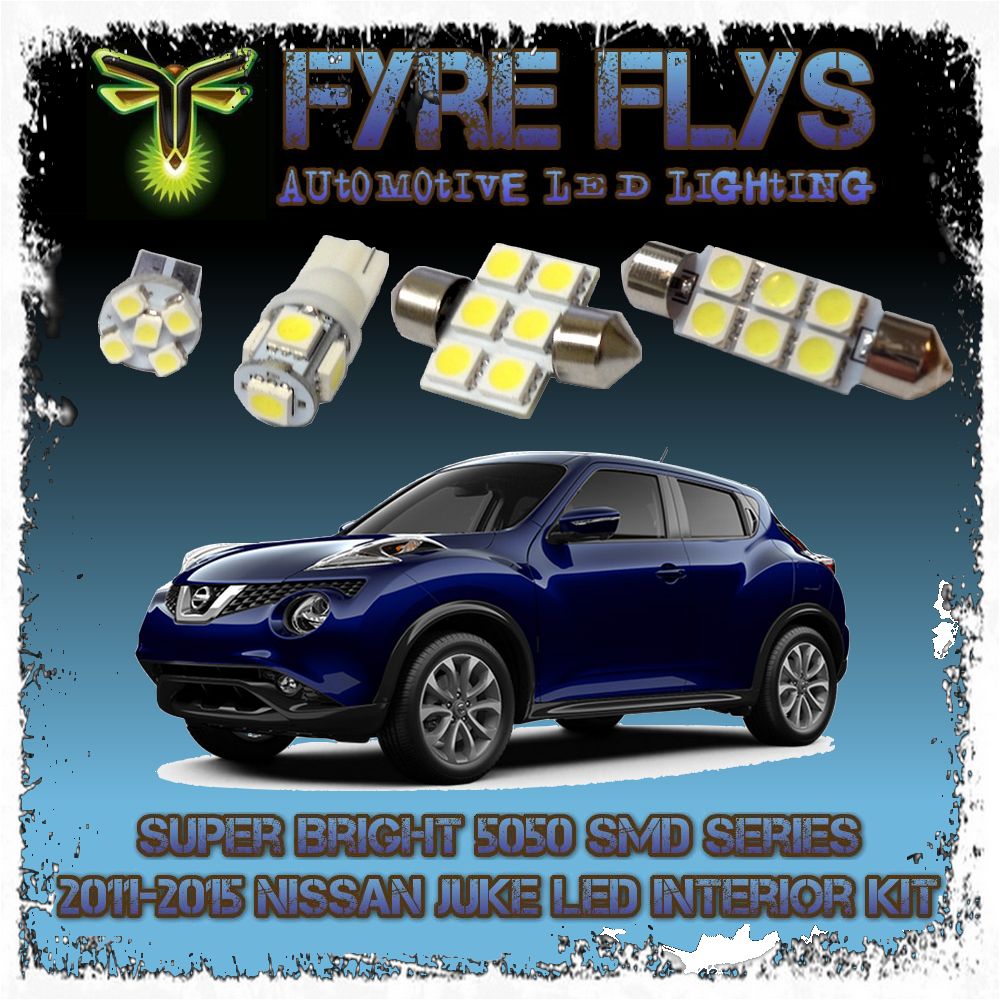 White LED interior lights package kit for 2011-2015 Juke 6 pcs 5050 series SMD