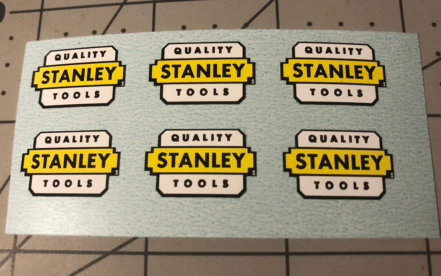 Stanley Quality Tools Black White Yellow Vinyl Decal Plane Reproduction Set of 6