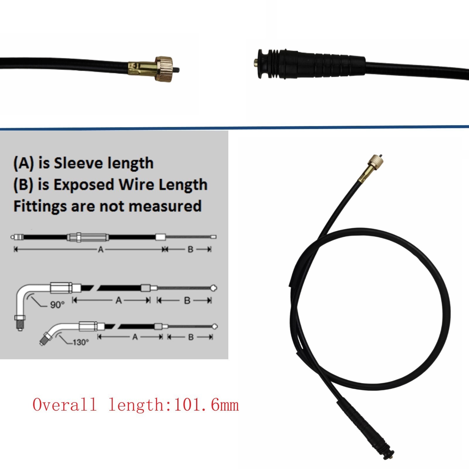 Speedometer Cable GY6 Scooter Moped MC-08-50 Length 40 inches