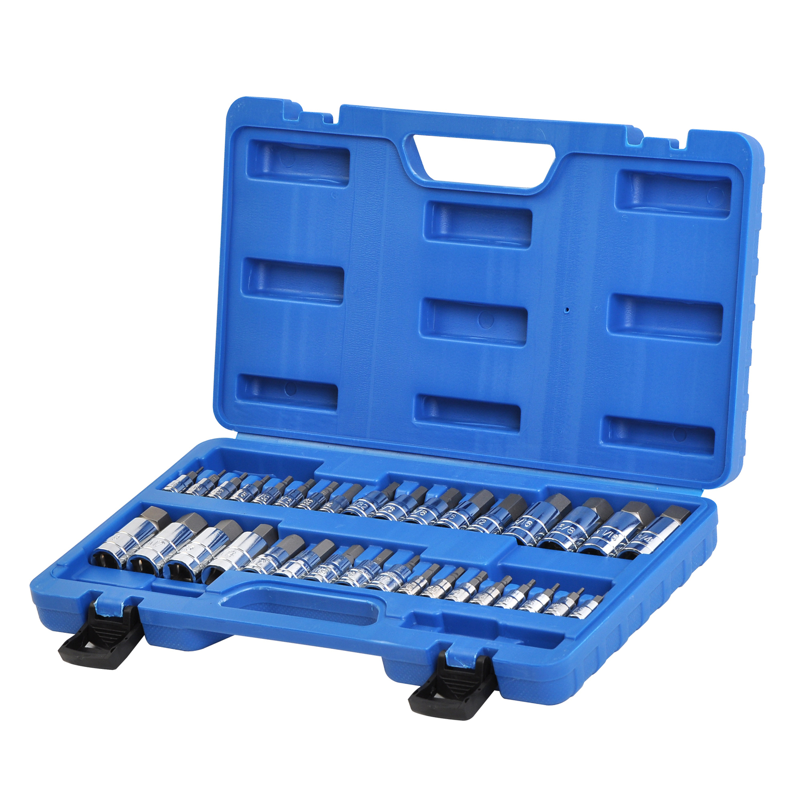 SAE & Metric Socket Set Standard Allen 1/4″ 3/8″ 1/2″ | Master Hex Bit Set 34pc