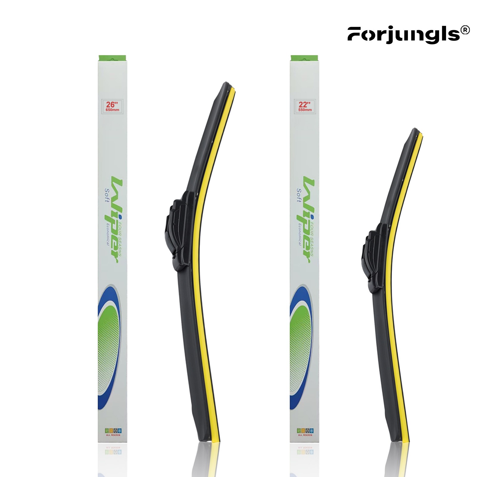 All Season beam Wiper Blades size 26″ &22″ Windshield Front Right &Left-SET OF 2