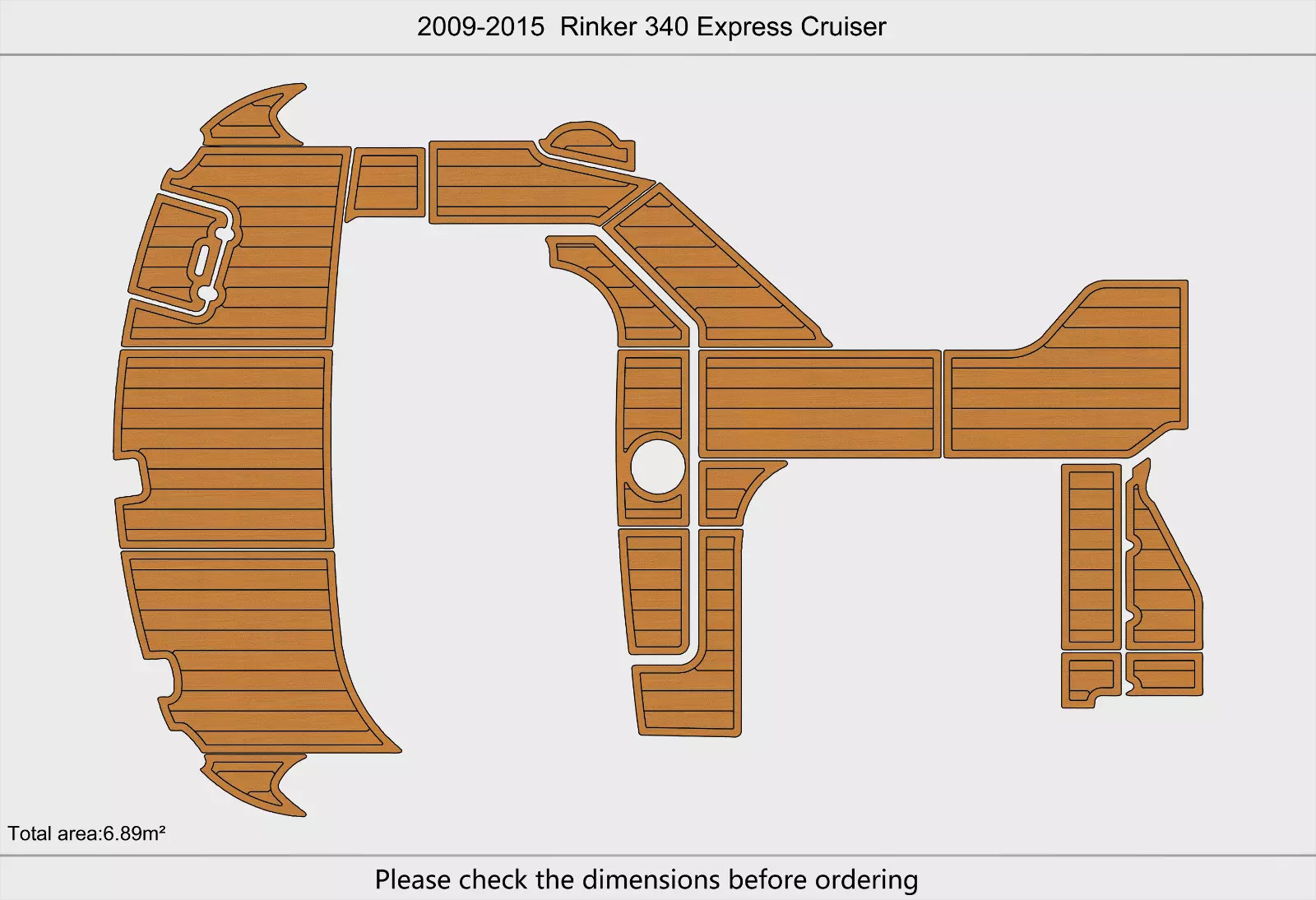 2009 Rinker 340 Express Cruiser Swim Platform Cockpit EVA Foam Teak Deck Floor