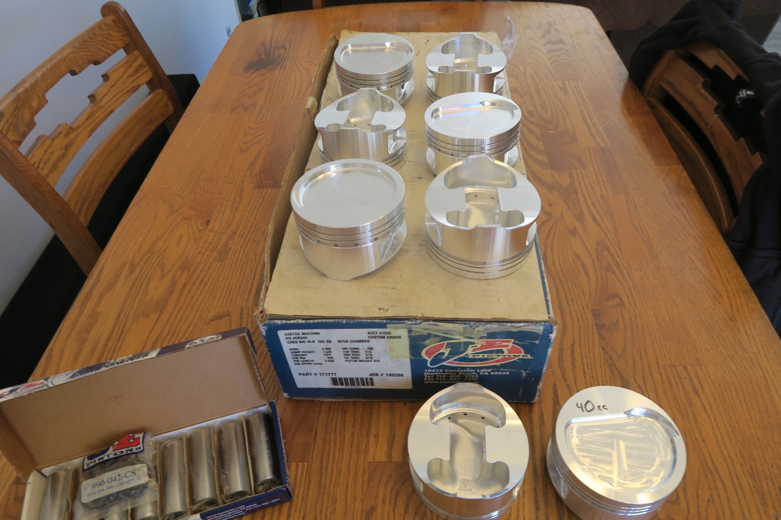 GM 540 JE CUSTOM Forged BLOWER Pistons 4.500 X 4.250 X 6.135…NEW IN BOX!