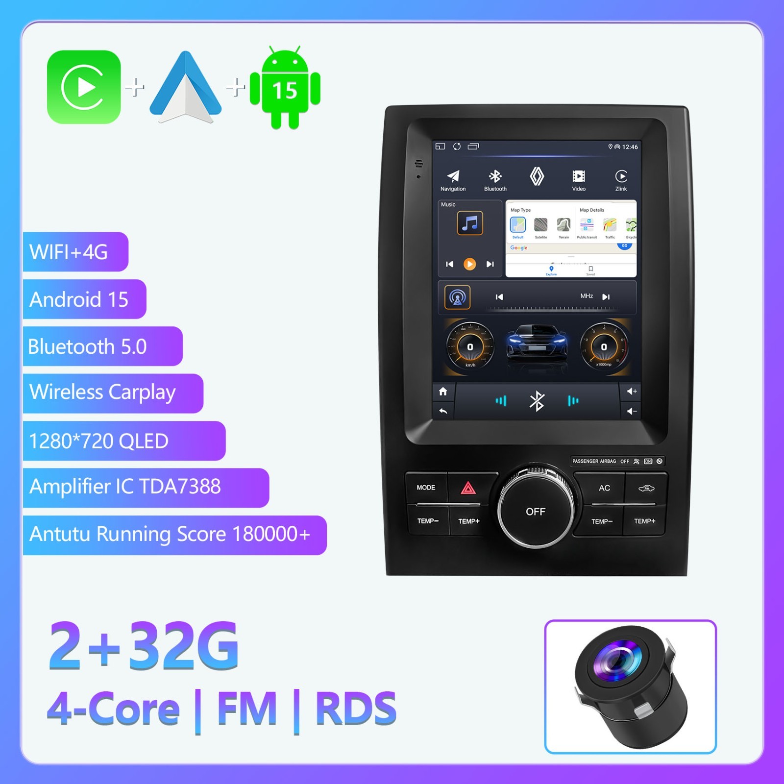 For Ford Flex 2013 – 2019 9.7″ Screen Stereo Radio Android 14.0 GPS Navi Carplay