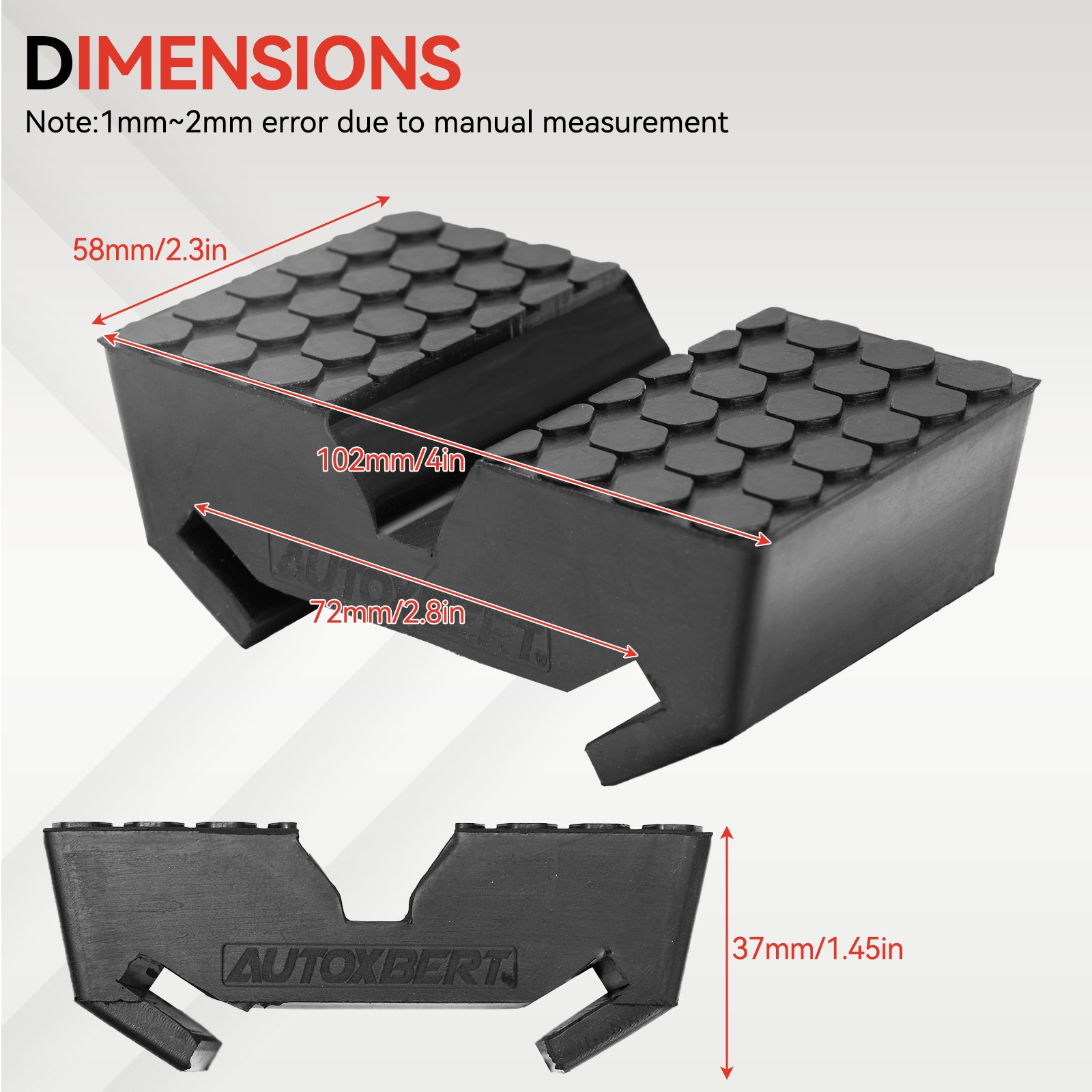 Rubber Car Axle Jack Stand Pad Pinch Weld Adapter Car Lift Frame Rail Protection