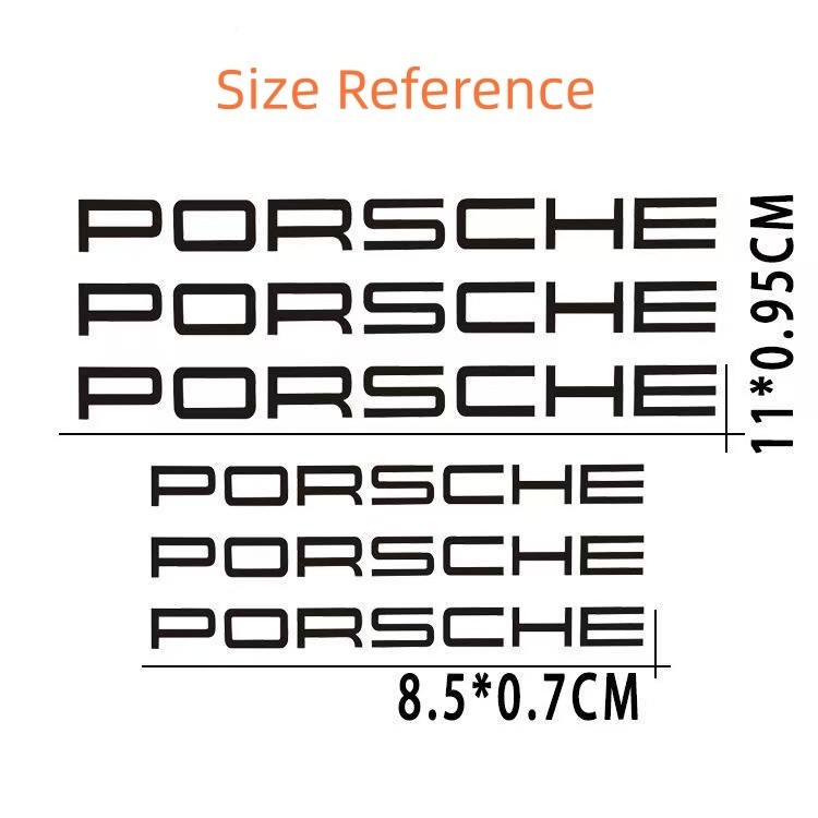 12pcs Car decals for brake caliper covers for the Panamera, 911, 718, Cayenne