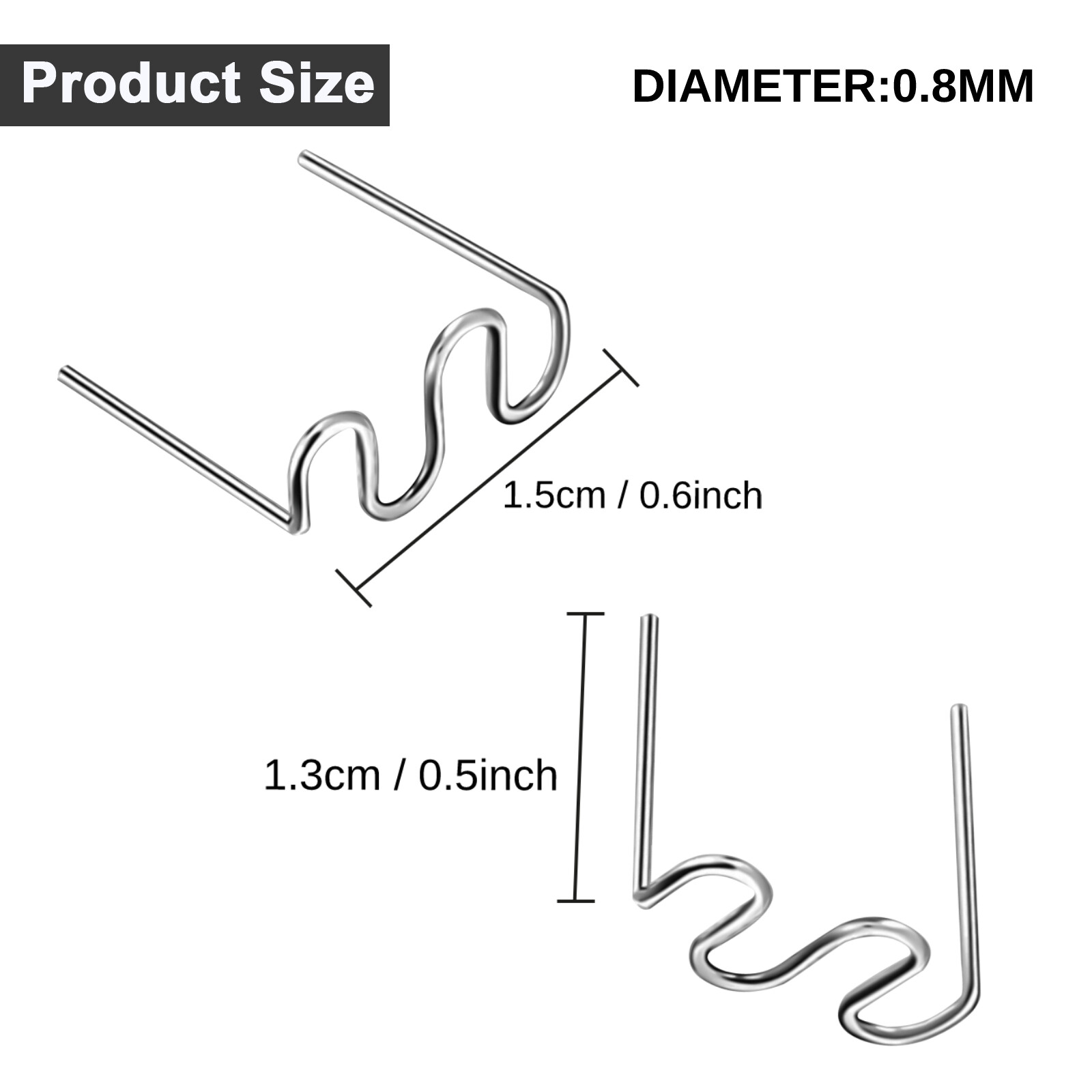 Stainless Steel Hot Staple Repair Kit Car Bumper Fender Plastic Welder Staples
