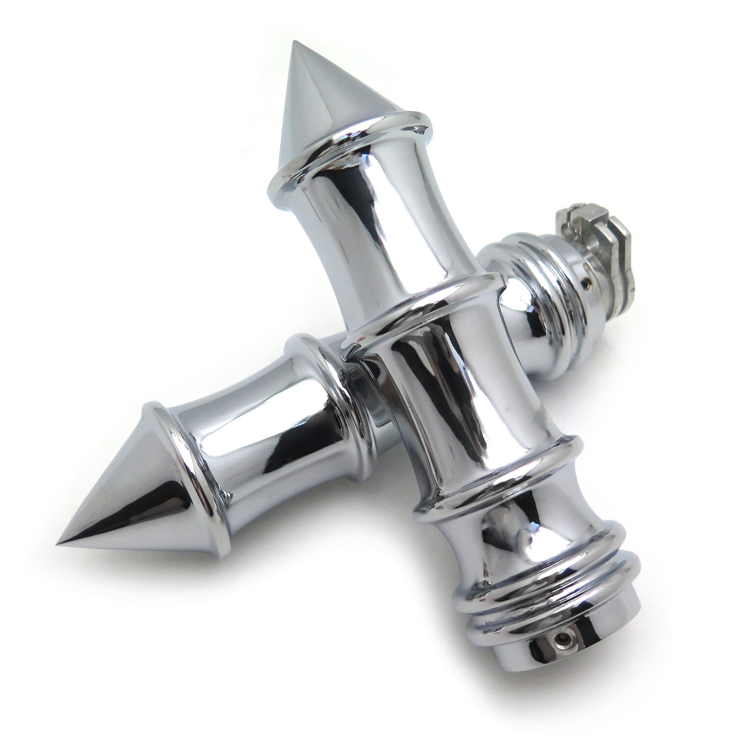 Chrome Skeleton Spike 22mm 7/8″ Hand Grips For Motorcycles w/ 22mm handlebars