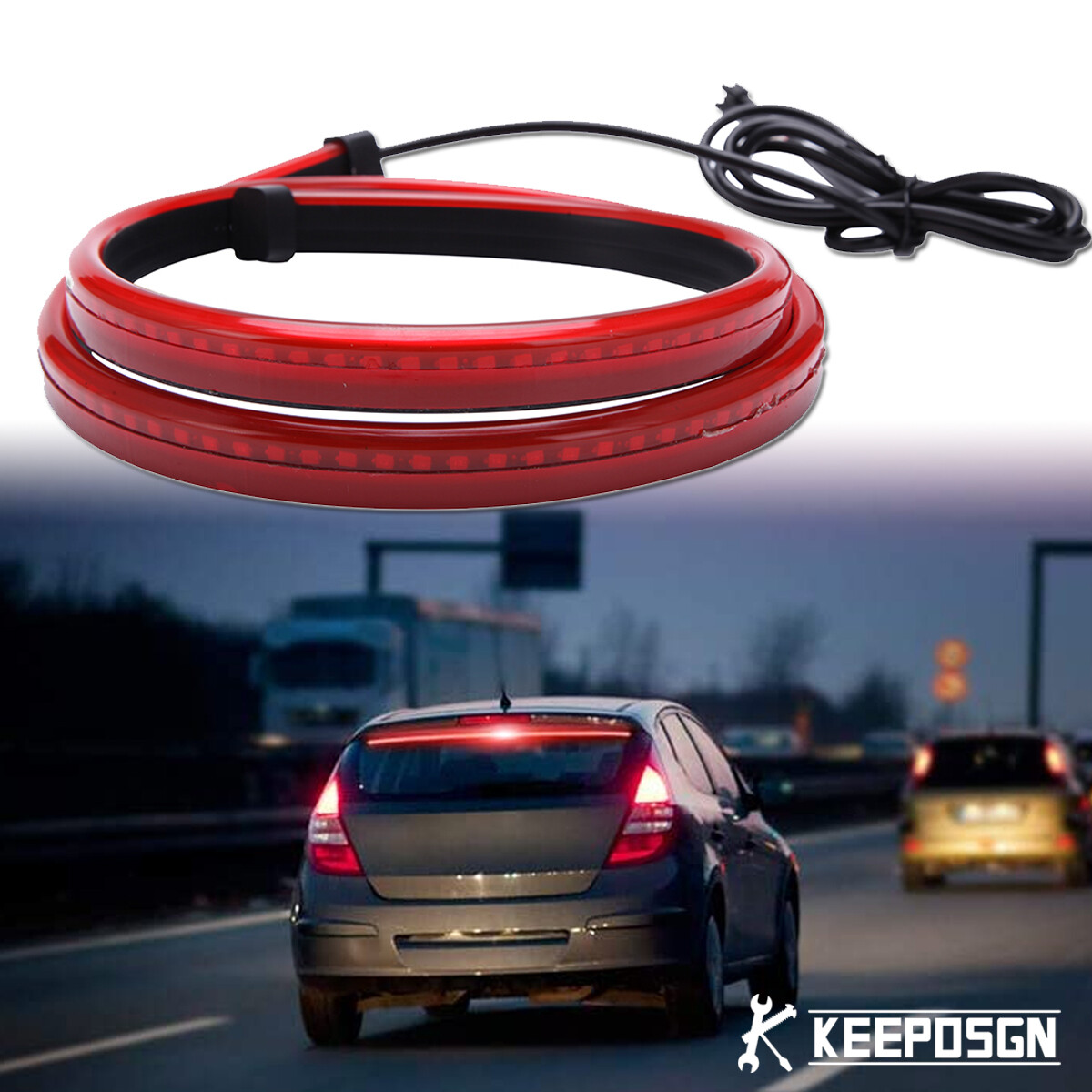 40″ LED Third High Brake Turn Signal Tail Strip Light Rear Windshield Sequential