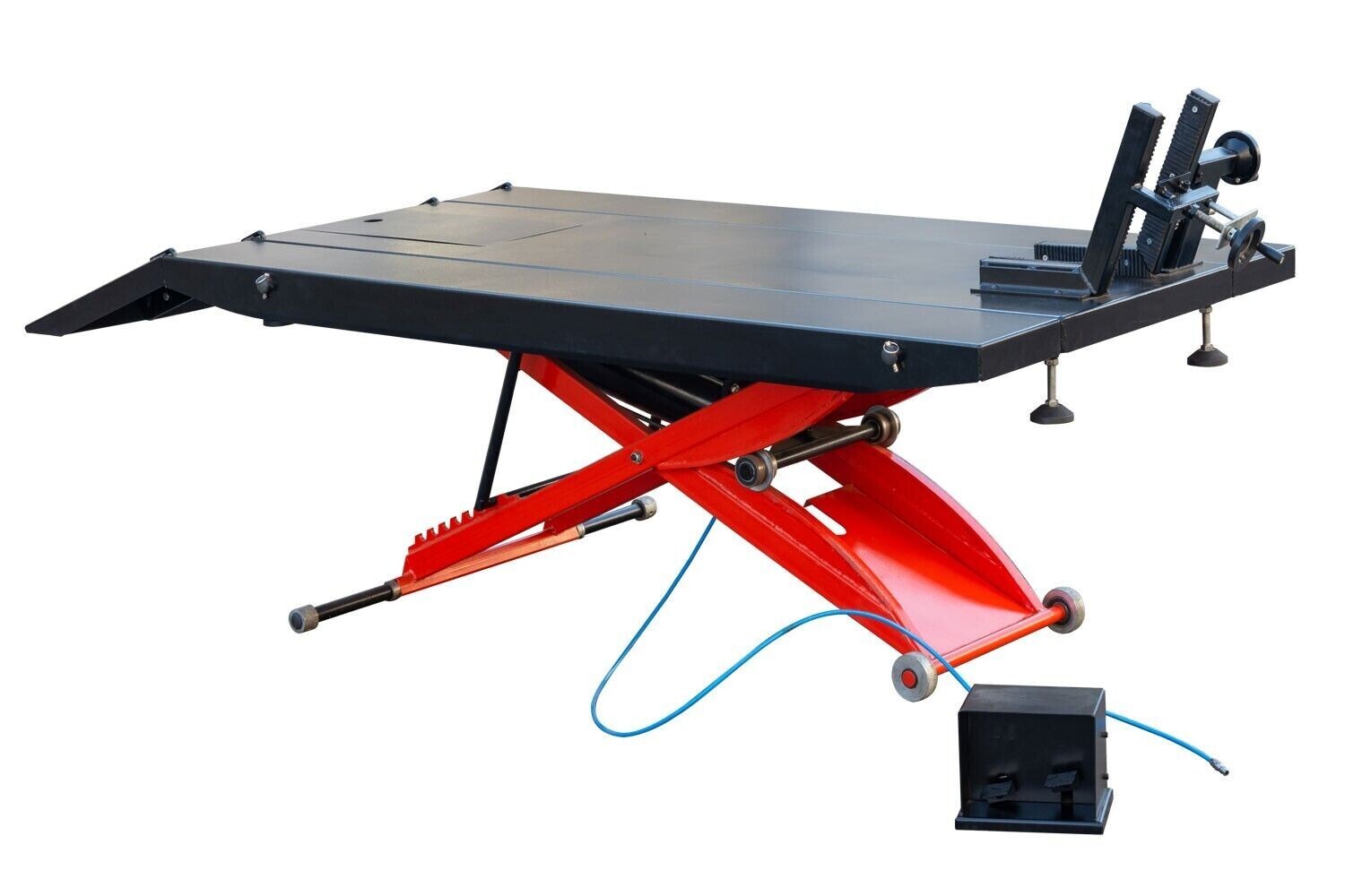 XK MJ300 Air Operated Motorcycle ATV Lift Table w. Side And Front Ext. 1100LB