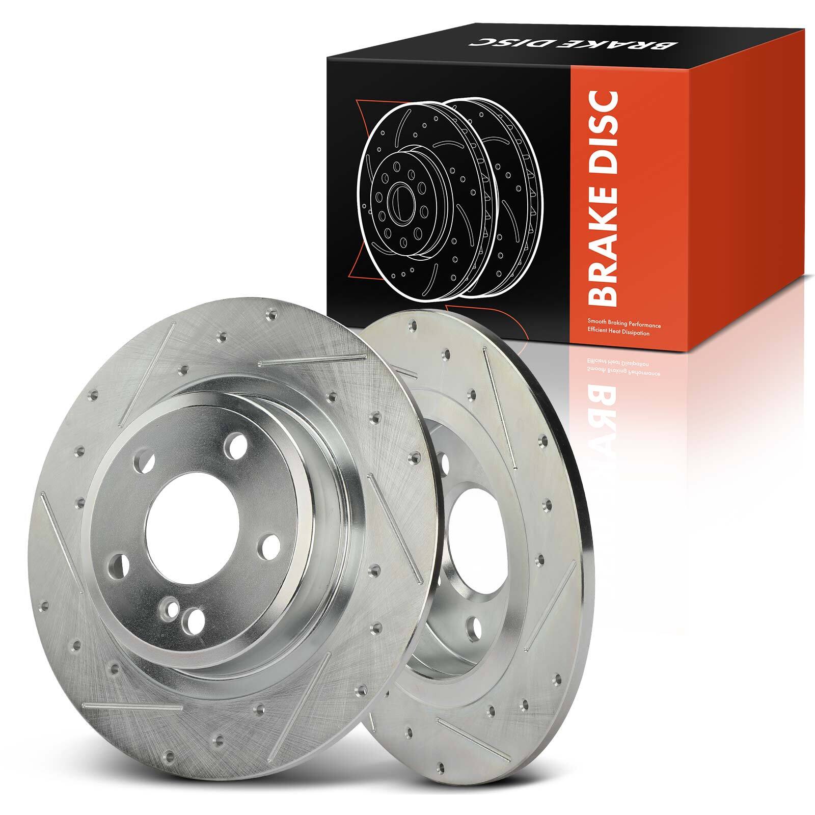 2Pcs Rear Side Drilled Brake Rotors for INFINITI QX30 17-19 Mercedes-Benz CLA250
