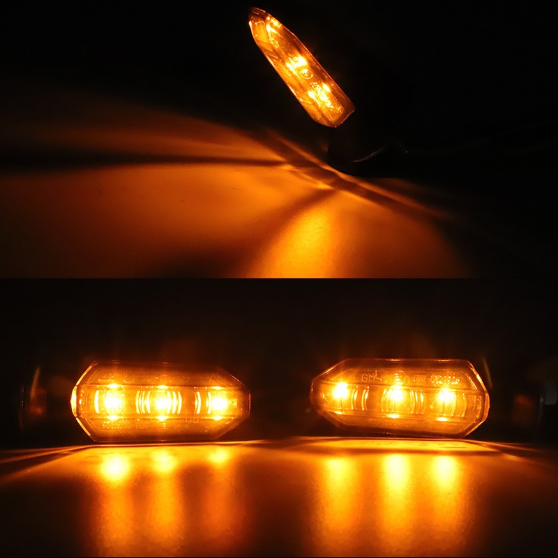 4x Motorcycle LED Turn Signal Blinker Lights Indicator Amber For Honda Yamaha