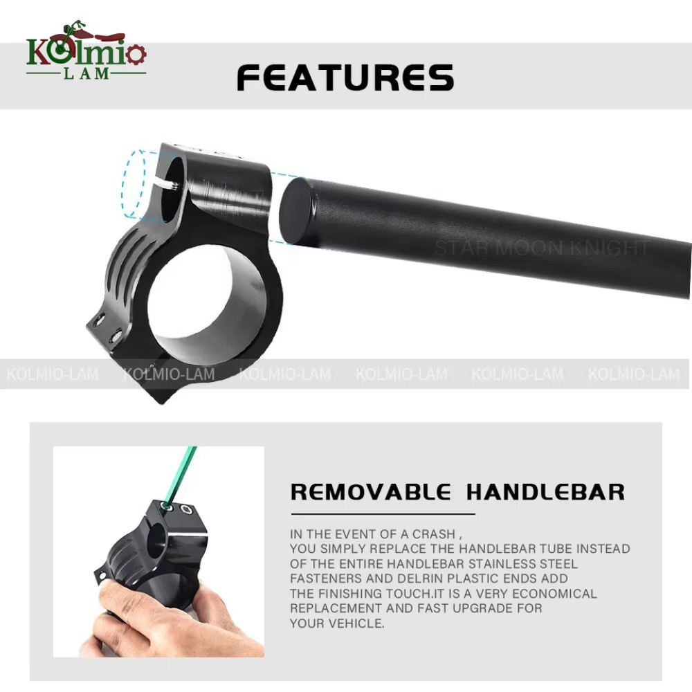 Black Adjustable Clip-On Fork Tube Handlebar Fitfor Yamaha YZF-R7 2022-2026 2023