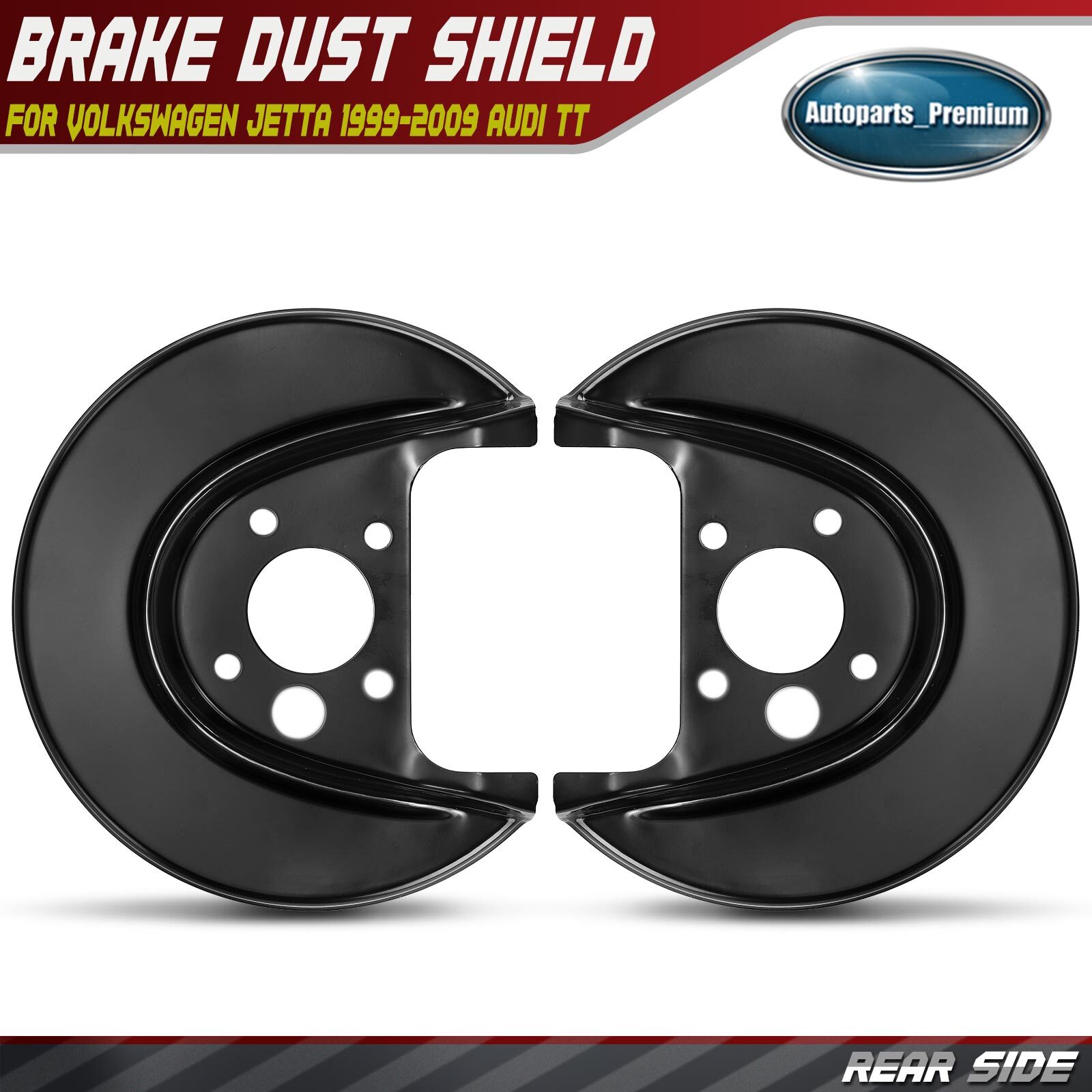 2Pcs Rear Left & Right Brake Dust Shield for Volkswagen Jetta 1999-2009 Audi TT