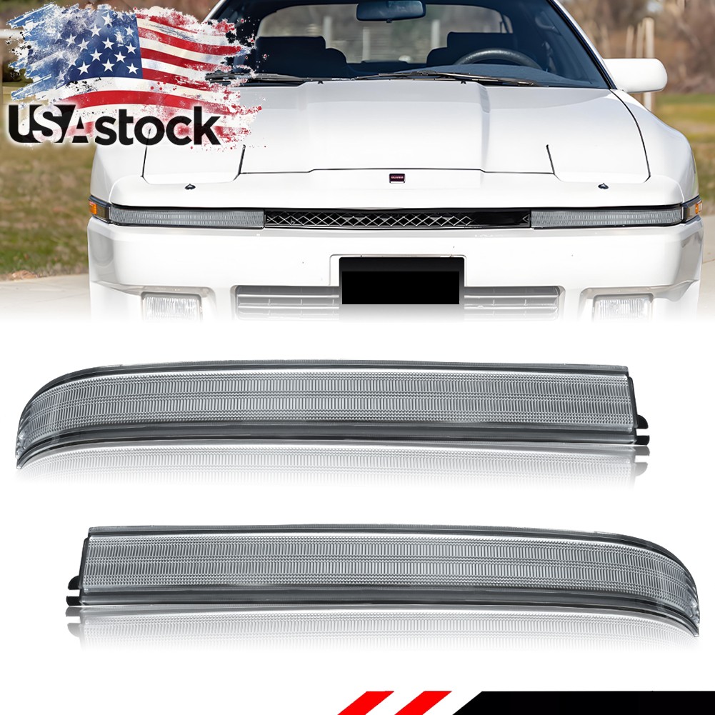 2X Euro Clear Lens Front Bumper Signal Light For 1987-1988 Toyota Supra Mk.3 Mk3