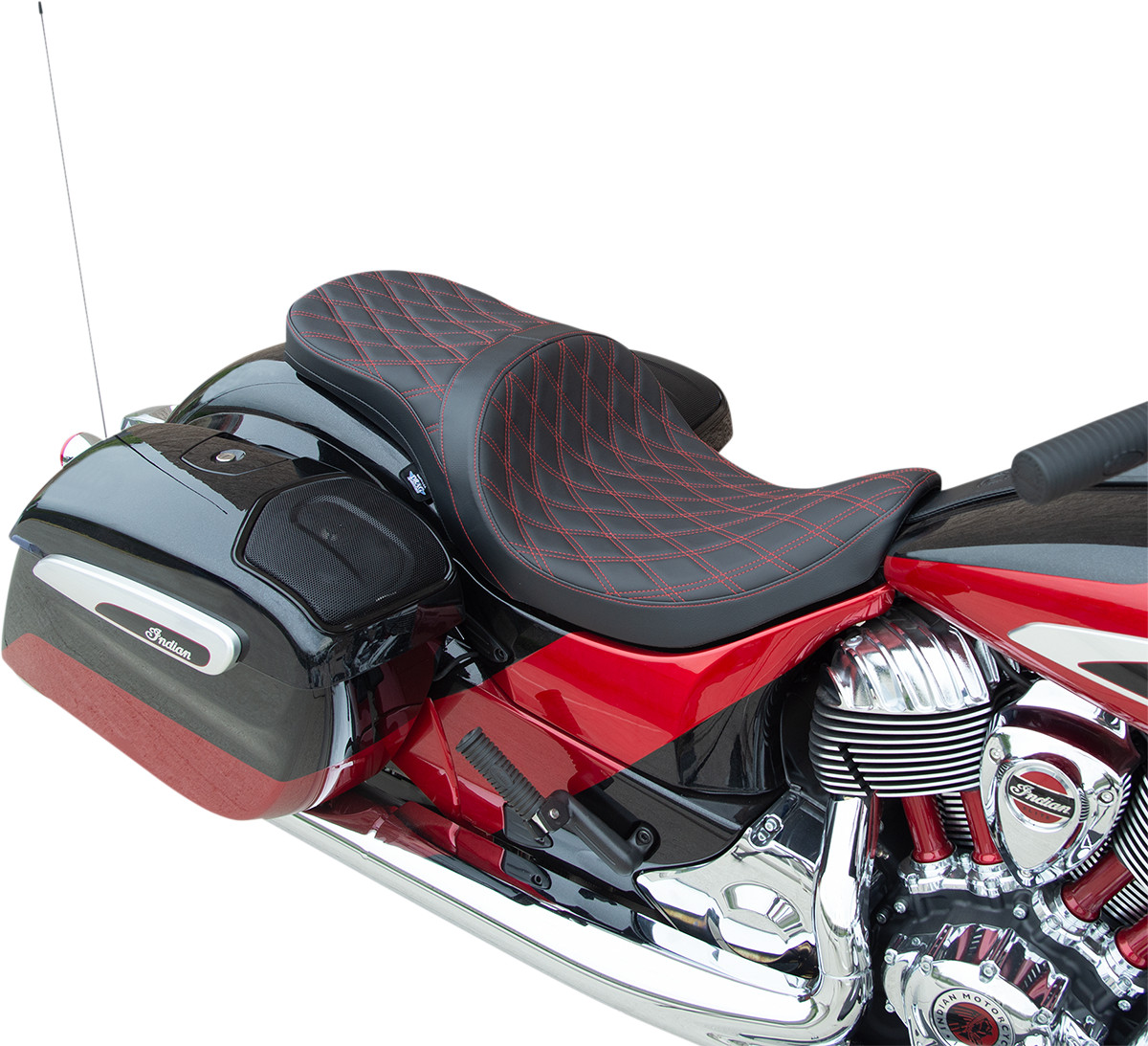 Drag Specialties Low Profile Touring Seat 3/16″ Double Diamond Red 0810-2261