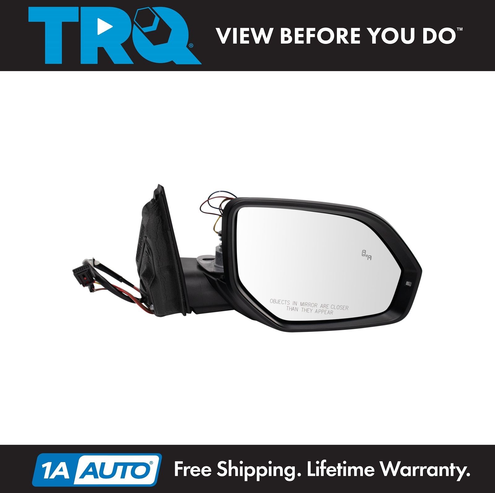 TRQ Right Mirror with Heat, without Memory Passenger Side Fits Volkswagen