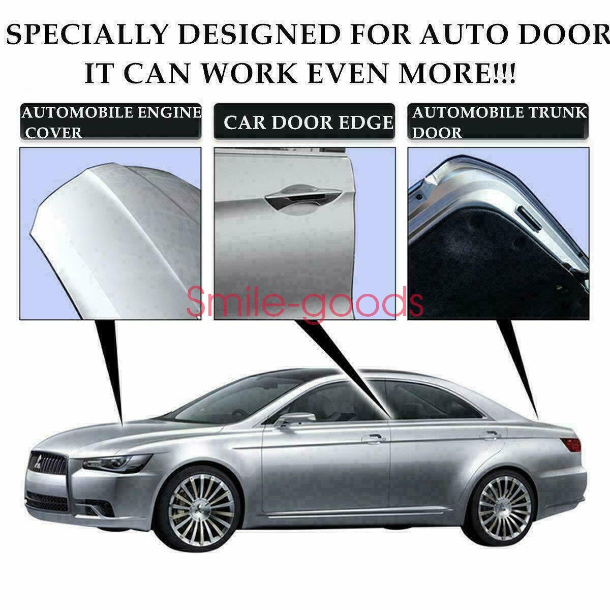 10Ft Car Door Edge Guard Moulding Trim Black Protector Strip Rubber Metal Seal