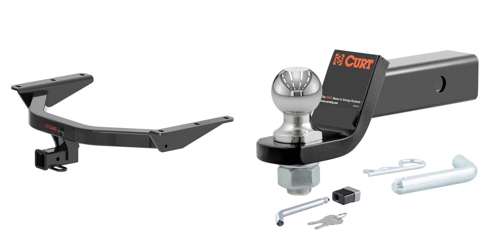 CURT Trailer Hitch Class 3 Tow Kit, 2in Ball Mount, Hitch Lock, Pin & Clip 13472
