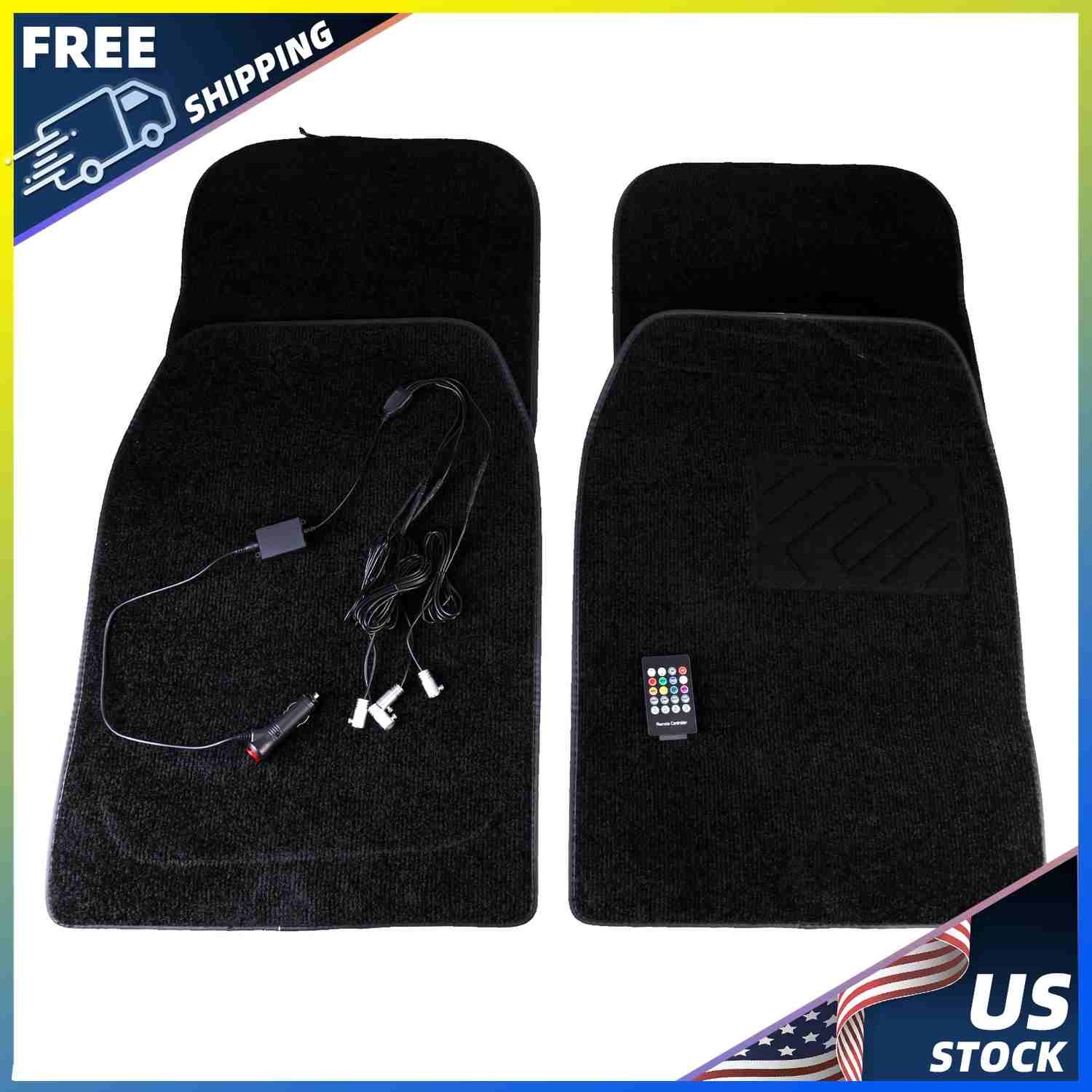New For Universal For Most Standard Layout Vehicles LED Car Floor Mats US Stock