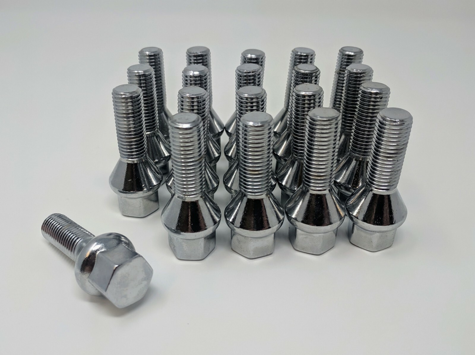 Set of 20 Lug Bolts 12×1.5 Chrome Conical Cone Lug Bolt 30mm Shank