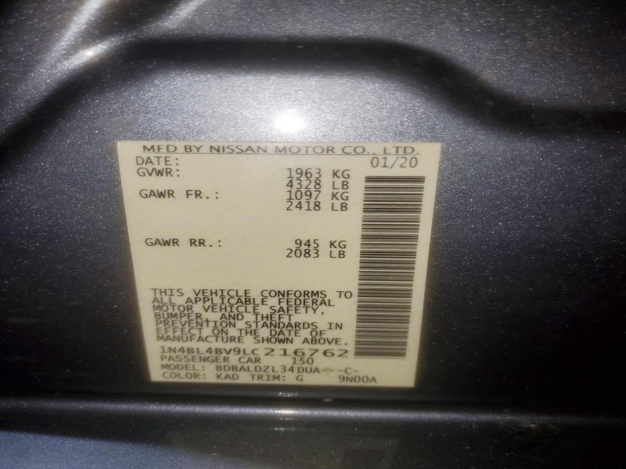 (LOCAL PICKUP ONLY) Driver Left Front Door Without Acoustic Glass Fits 19-21 ALT