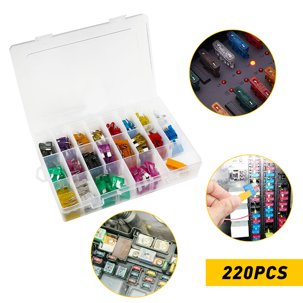 220Pcs Blade Fuse Car Kit Assortment Set Assorted For Auto Truck Automotive