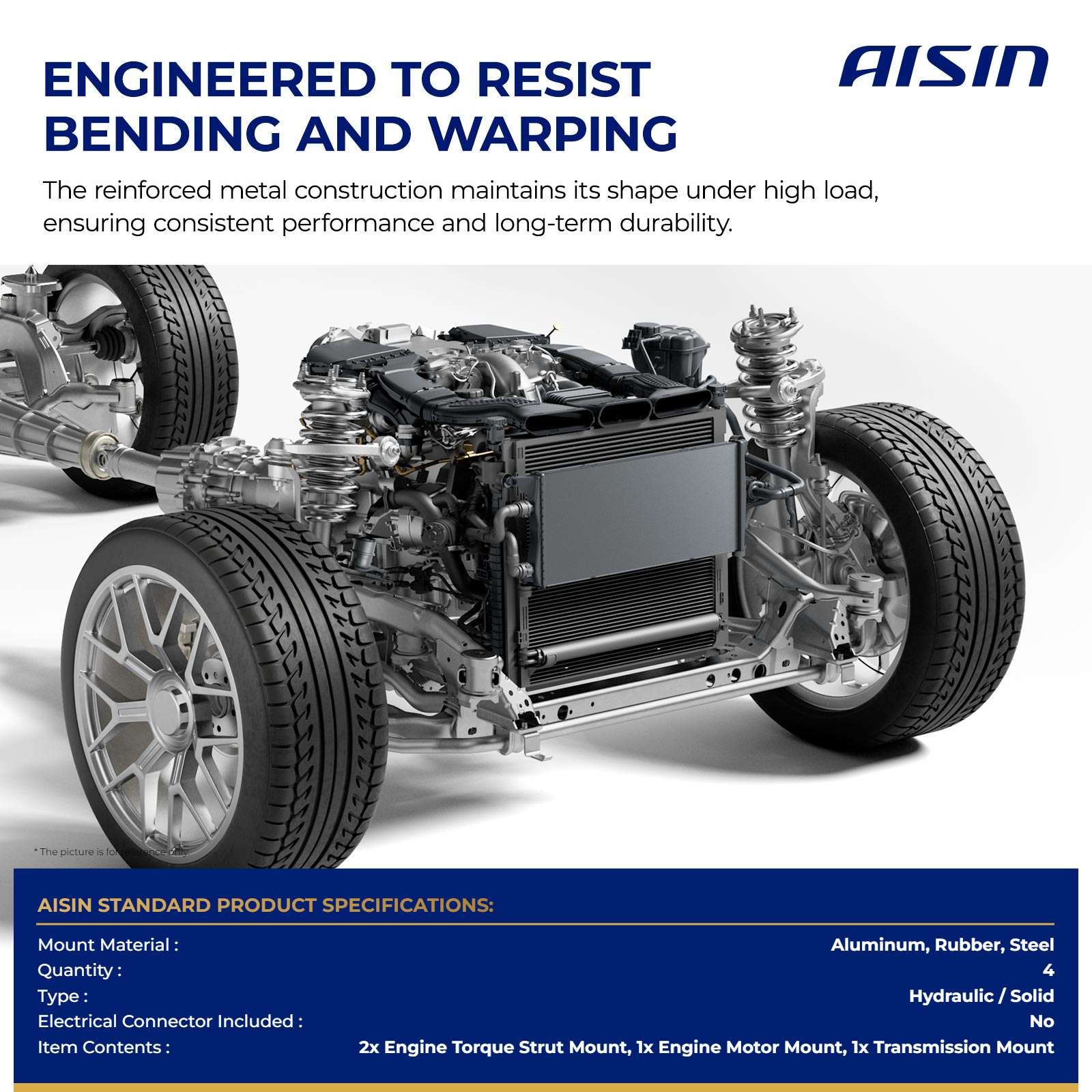 AISIN 4x Engine Motor & Transmission Mount Set for Honda Civic 2006-2011 L4 1.8L