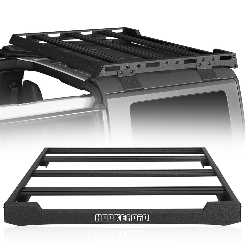Half Roof Rack Cargo Carrier Luggage Basket Crossbar Fit 21-26 Ford Bronco 4Door