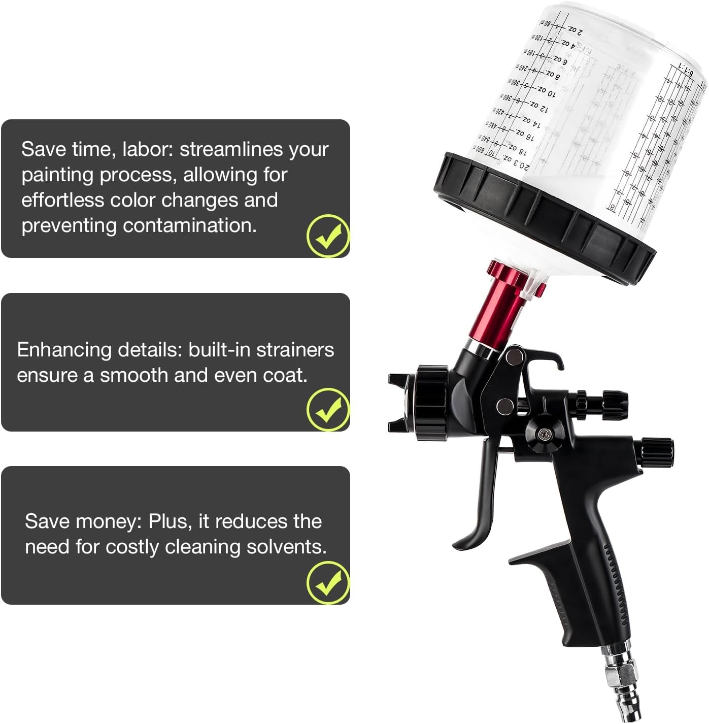 ? 50 Pack Disposable Paint Spray Gun Cup Liners + Lid System Kit 20oz 600ML Cup