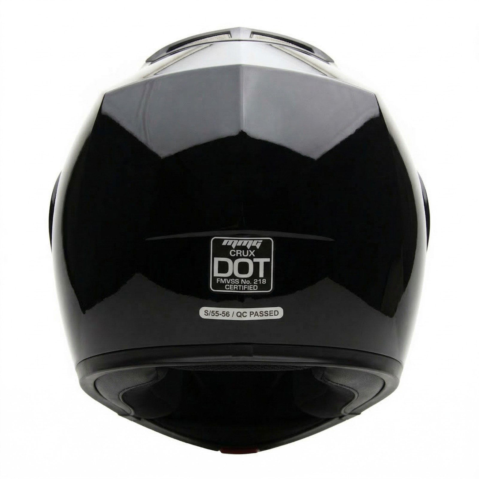 MMG Motorcycle Scooter Open Face Helmet Crux Flip Up Visor DOT (XL, Shiny Black)