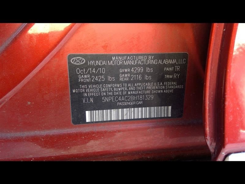 11-13 HYUNDAI SONATA 6 Spd Automatic Transmission 2.4L VIN C 8th Digit 450003BEB