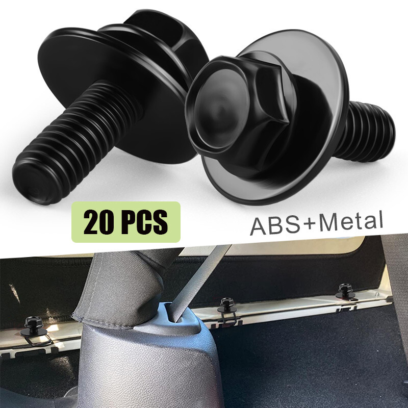 20pc Car Body Bolts Screw Fastener Fender M6-1.0x 16mm Long-10mm Hex-17mm Washer