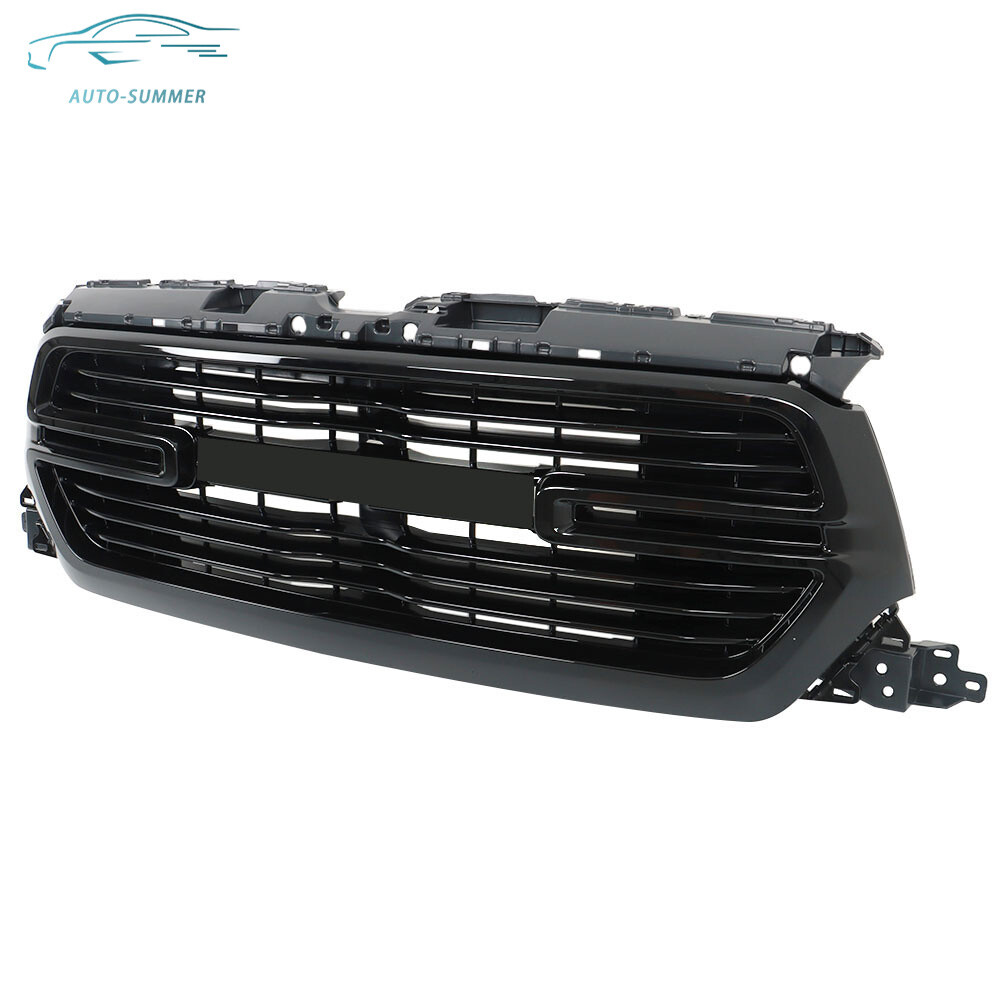 Fit For 2019 2020 2021 2022 Dodge Ram 1500 Front Upper Grill Grille Gloss Black
